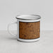 Left View Custom Wahoo Nebraska Map Enamel Mug in Ember