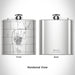 Rendered View of Wahoo Nebraska Map Engraving on 6oz Stainless Steel Flask