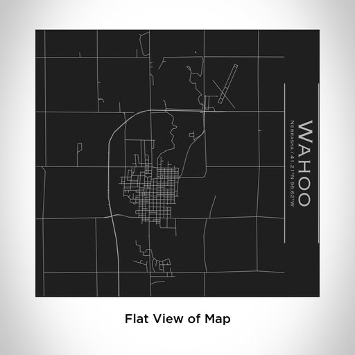 Rendered View of Wahoo Nebraska Map Engraving on 17oz Stainless Steel Insulated Tumbler in Black