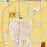 Wahoo Nebraska Map Print in Woodblock Style Zoomed In Close Up Showing Details