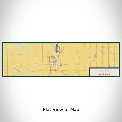 Flat View of Map Custom Wahoo Nebraska Map Enamel Mug in Woodblock