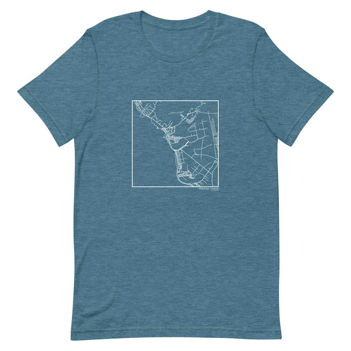 Waianae Hawaii  Map Unisex T-Shirt with City inscription in Heather Teal
