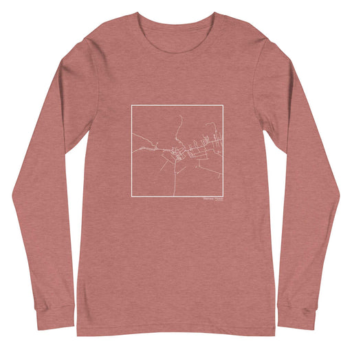 Waimea Hawaii  Map Unisex Long-Sleeve T-shirt with City inscription in Heather Mauve