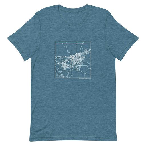Walla Walla Washington  Map Unisex T-Shirt with City inscription in Heather Teal