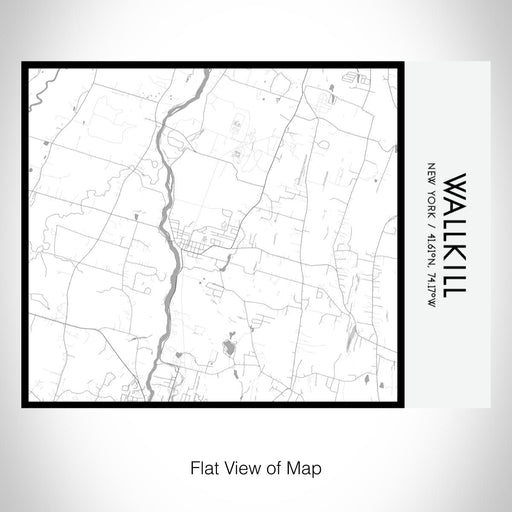 Rendered View of Wallkill New York Map on 20oz Stainless Steel Insulated Bottle with Bamboo Top with printed classic style map