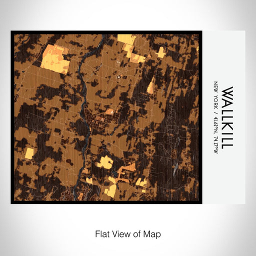 Rendered View of Wallkill New York Map on 20oz Stainless Steel Insulated Bottle with Bamboo Top with printed ember style map