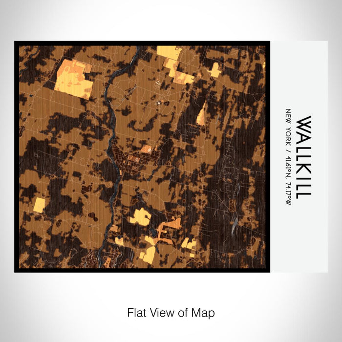 Rendered View of Wallkill New York Map on 20oz Stainless Steel Insulated Bottle with Bamboo Top with printed ember style map