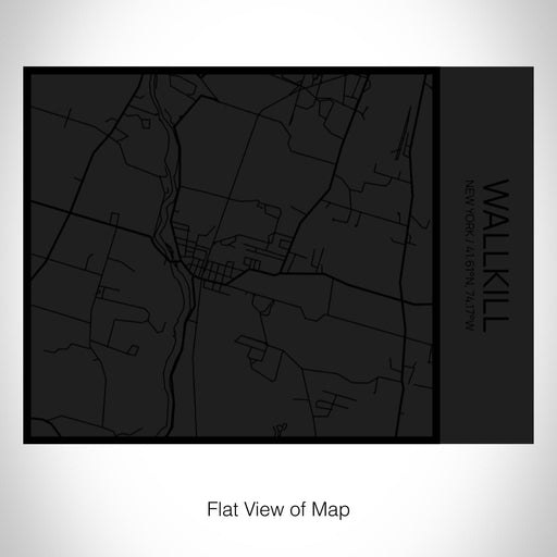 Rendered View of Wallkill New York Map on 20oz Stainless Steel Insulated Bottle with Bamboo Top in Matte Black with printed Tactile Lines Map in Black