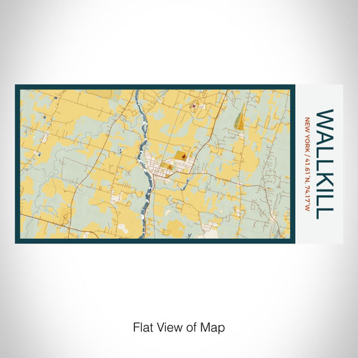 Rendered View of Wallkill New York Map on 17oz Stainless Steel Insulated Bottle with printed woodblock style map