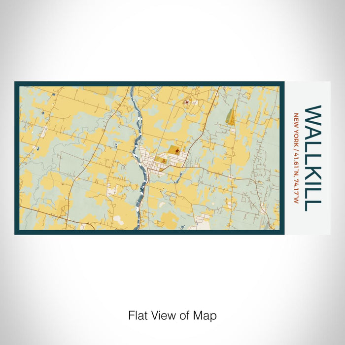 Rendered View of Wallkill New York Map on 17oz Stainless Steel Insulated Bottle with printed woodblock style map