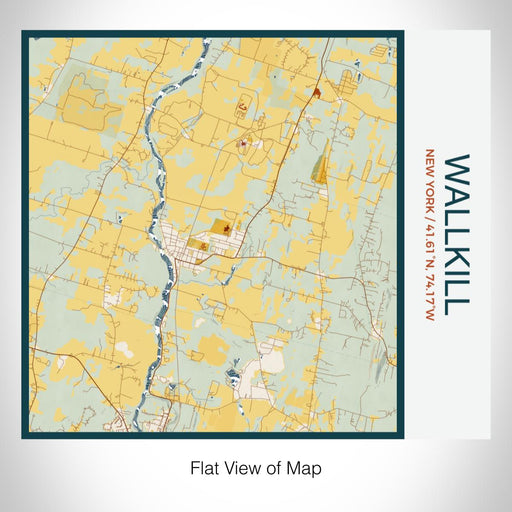 Rendered View of Wallkill New York Map on 17oz Stainless Steel Insulated Tumbler in Woodblock Map Style