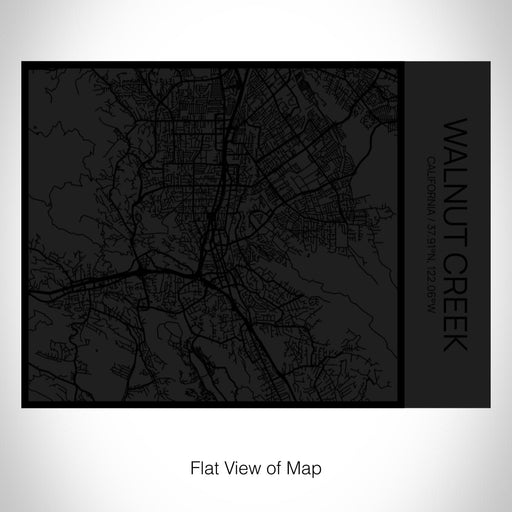 Rendered View of Walnut Creek California Map on 20oz Stainless Steel Insulated Bottle with Bamboo Top in Matte Black with printed Tactile Lines Map in Black