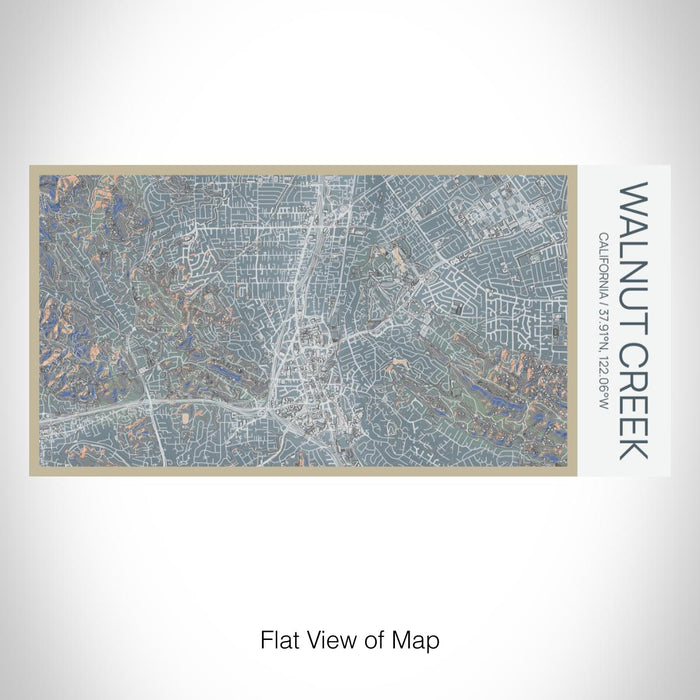 Rendered View of Walnut Creek California Map on 17oz Stainless Steel Insulated Bottle with printed afternoon style map