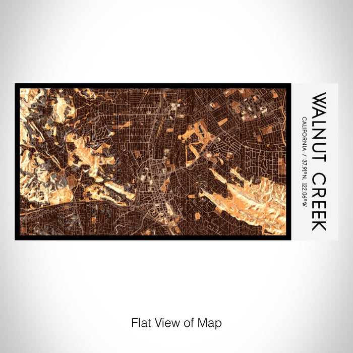 Rendered View of Walnut Creek California Map on 17oz Stainless Steel Insulated Bottle with printed ember style map