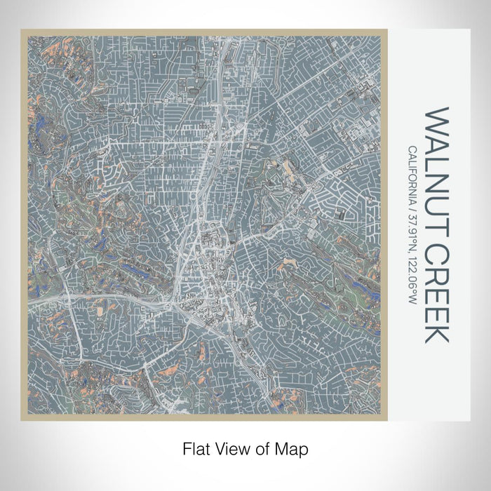 Rendered View of Walnut Creek California Map on 17oz Stainless Steel Insulated Tumbler in Afternoon Map Style