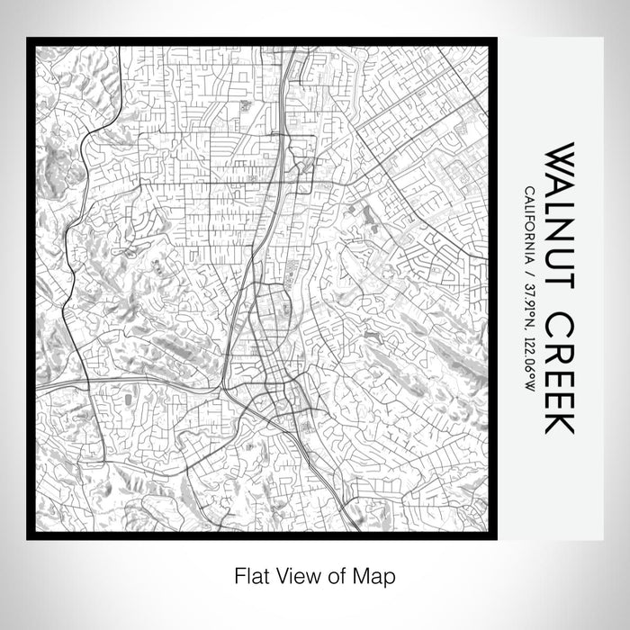 Rendered View of Walnut Creek California Map on 17oz Stainless Steel Insulated Tumbler in Classic Map Style