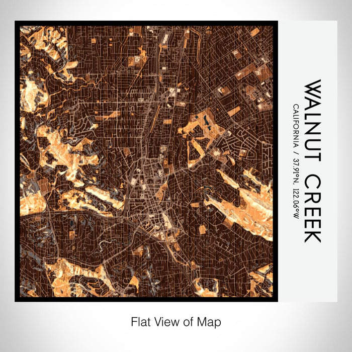 Rendered View of Walnut Creek California Map on 17oz Stainless Steel Insulated Tumbler in Ember Map Style