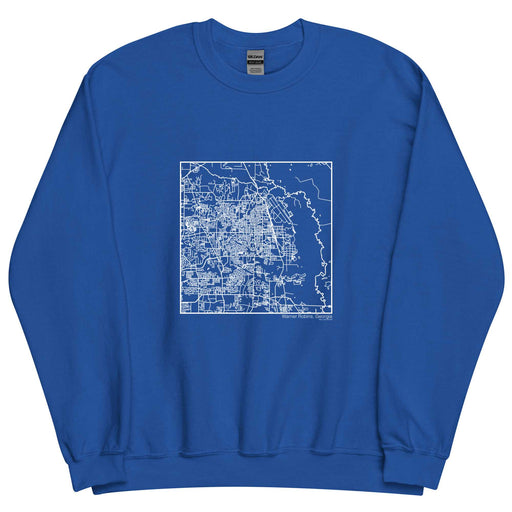 Warner Robins Georgia  Map Unisex Crewneck Sweater with City inscription in Royal Blue