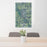 24x36 Warren Indiana Map Print Portrait Orientation in Afternoon Style Behind 2 Chairs Table and Potted Plant