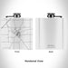 Rendered View of Warren Indiana Map Engraving on 6oz Stainless Steel Flask in White