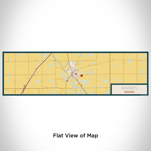 Flat View of Map Custom Warren Indiana Map Enamel Mug in Woodblock