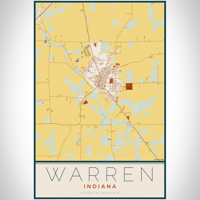 Warn Indiana Warren - Indiana Map Print in Woodblock — JACE Maps
