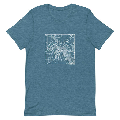 Warren Ohio  Map Unisex T-Shirt with City inscription in Heather Teal
