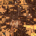 Warrensburg Missouri Map Print in Ember Style Zoomed In Close Up Showing Details