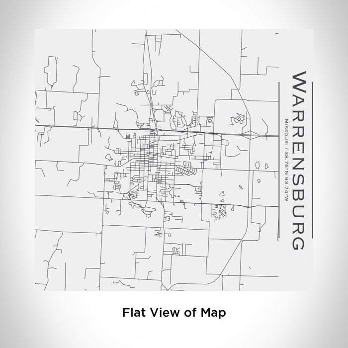 Rendered View of Warrensburg Missouri Map Engraving on 17oz Stainless Steel Insulated Tumbler in White