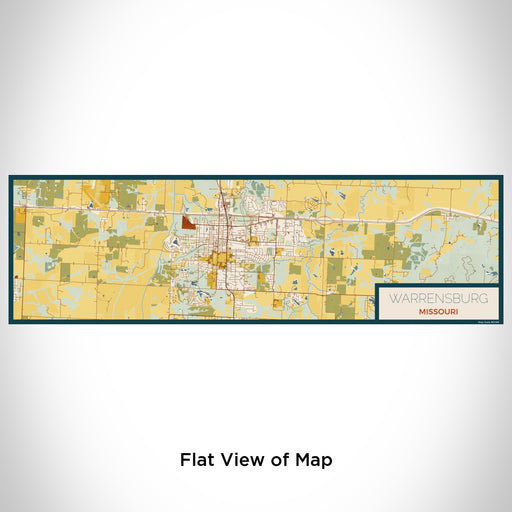 Flat View of Map Custom Warrensburg Missouri Map Enamel Mug in Woodblock