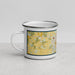 Left View Custom Warrensburg Missouri Map Enamel Mug in Woodblock