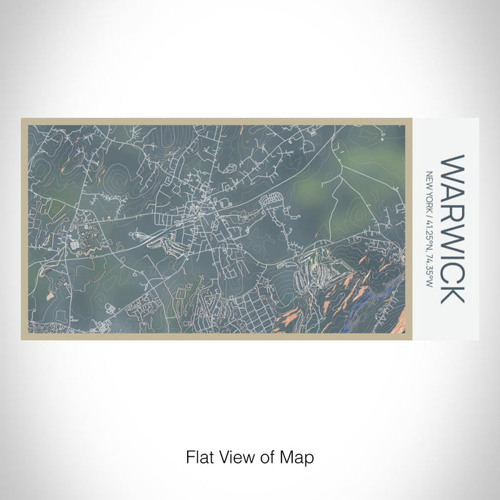 Rendered View of Warwick New York Map on 17oz Stainless Steel Insulated Bottle with printed afternoon style map