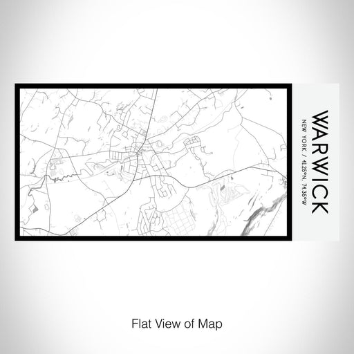 Rendered View of Warwick New York Map on 17oz Stainless Steel Insulated Bottle with printed classic style map