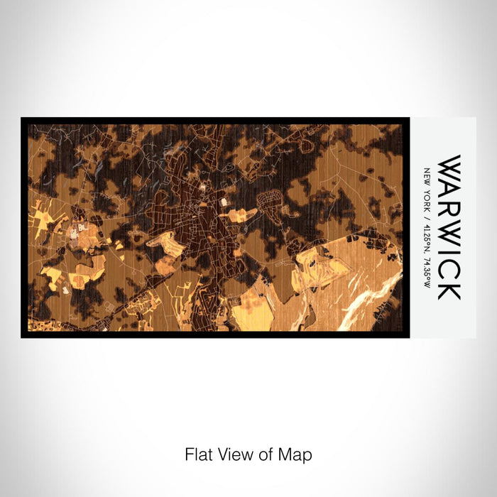 Rendered View of Warwick New York Map on 17oz Stainless Steel Insulated Bottle with printed ember style map