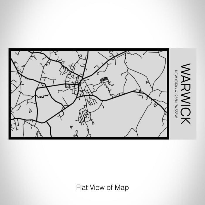 Rendered View of Warwick New York Map on 17oz Stainless Steel Insulated Cola Bottle in Stainless