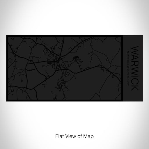 Rendered View of Warwick New York Map on 17oz Stainless Steel Insulated Cola Bottle in Stainless in Matte Black