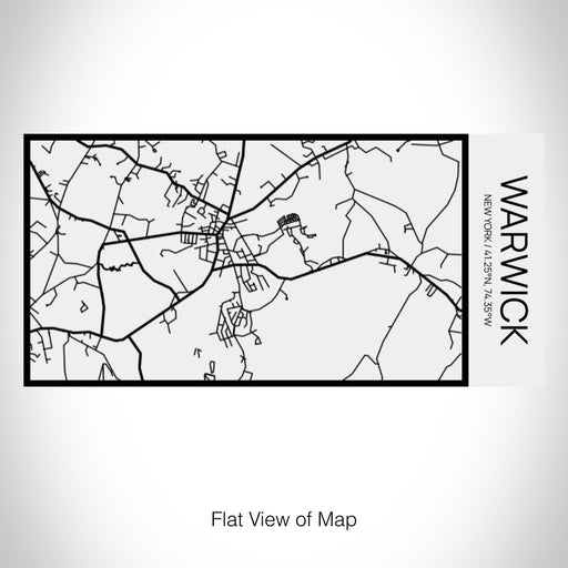 Rendered View of Warwick New York Map on 17oz Stainless Steel Insulated Cola Bottle in Stainless in Matte White
