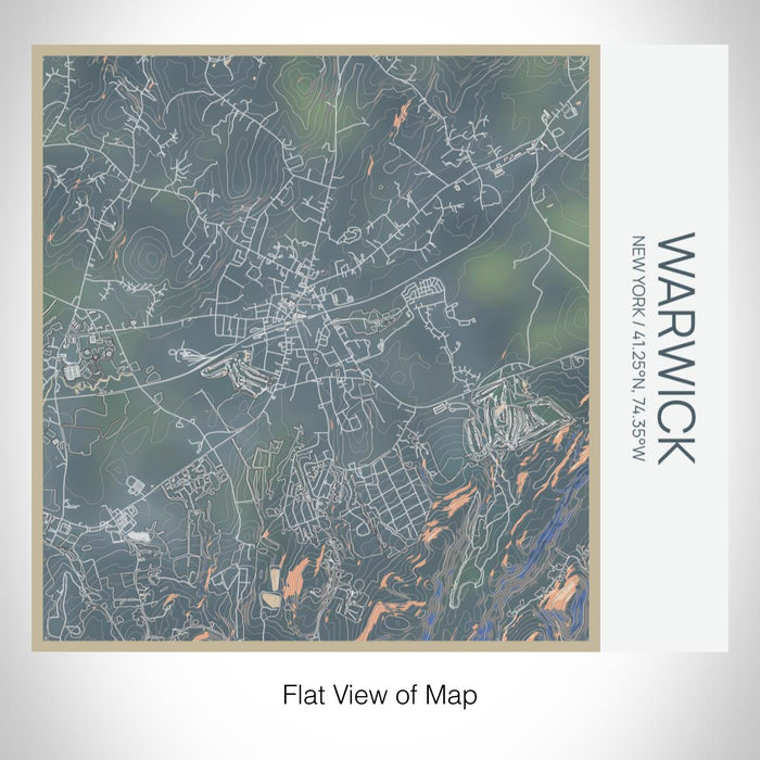 Rendered View of Warwick New York Map on 17oz Stainless Steel Insulated Tumbler in Afternoon Map Style