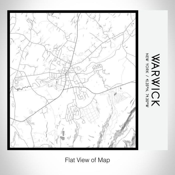 Rendered View of Warwick New York Map on 17oz Stainless Steel Insulated Tumbler in Classic Map Style