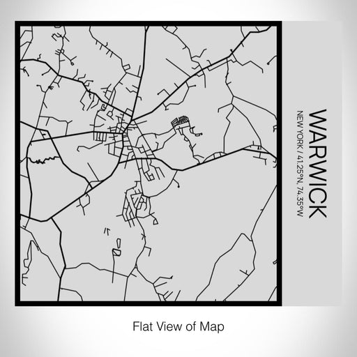Rendered View of Warwick New York Map on 17oz Stainless Steel Insulated Tumbler in Tactile Lines with Succulent in Background