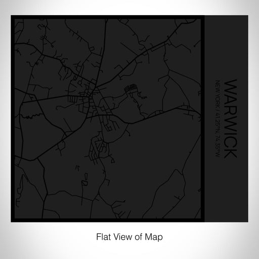 Rendered View of Warwick New York Map on 17oz Stainless Steel Insulated Tumbler in Matte Black with Tactile Lines