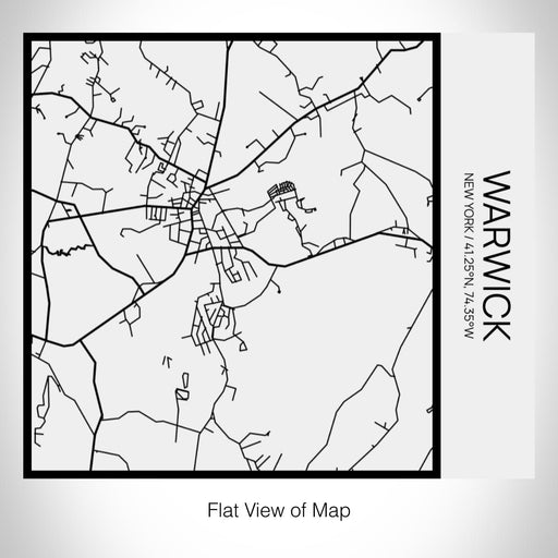 Rendered View of Warwick New York Map on 17oz Stainless Steel Insulated Tumbler in Matte White with Tactile Lines