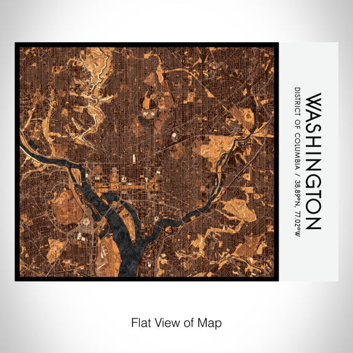 Rendered View of Washington District of Columbia Map on 20oz Stainless Steel Insulated Bottle with Bamboo Top with printed ember style map