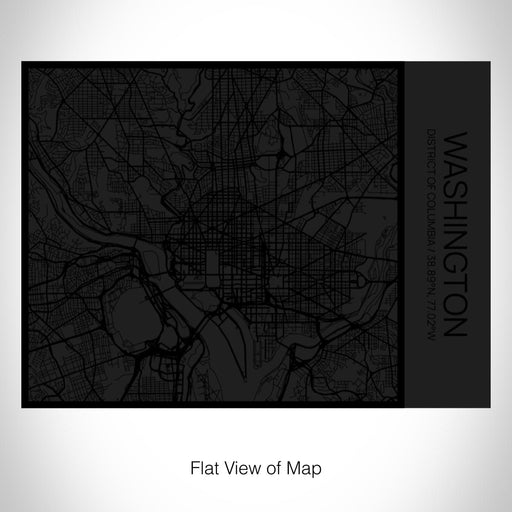 Rendered View of Washington District of Columbia Map on 20oz Stainless Steel Insulated Bottle with Bamboo Top in Matte Black with printed Tactile Lines Map in Black