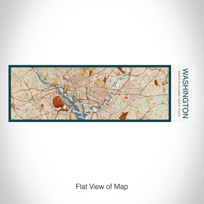 Rendered View of Washington District of Columbia Map on 10oz Stainless Steel Insulated Cup in Woodblock with Sliding Lid
