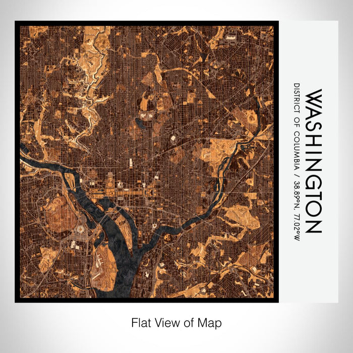 Rendered View of Washington District of Columbia Map on 17oz Stainless Steel Insulated Tumbler in Ember Map Style