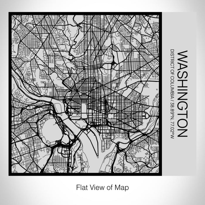 Rendered View of Washington District of Columbia Map on 17oz Stainless Steel Insulated Tumbler in Tactile Lines with Succulent in Background