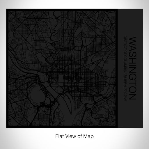 Rendered View of Washington District of Columbia Map on 17oz Stainless Steel Insulated Tumbler in Matte Black with Tactile Lines