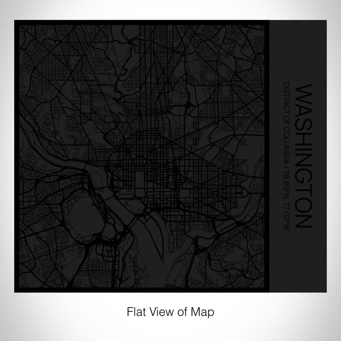 Rendered View of Washington District of Columbia Map on 17oz Stainless Steel Insulated Tumbler in Matte Black with Tactile Lines