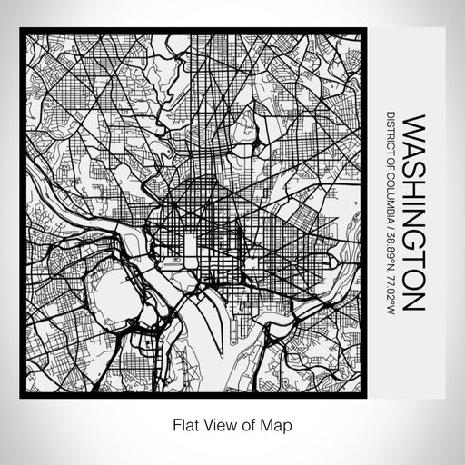 Rendered View of Washington District of Columbia Map on 17oz Stainless Steel Insulated Tumbler in Matte White with Tactile Lines